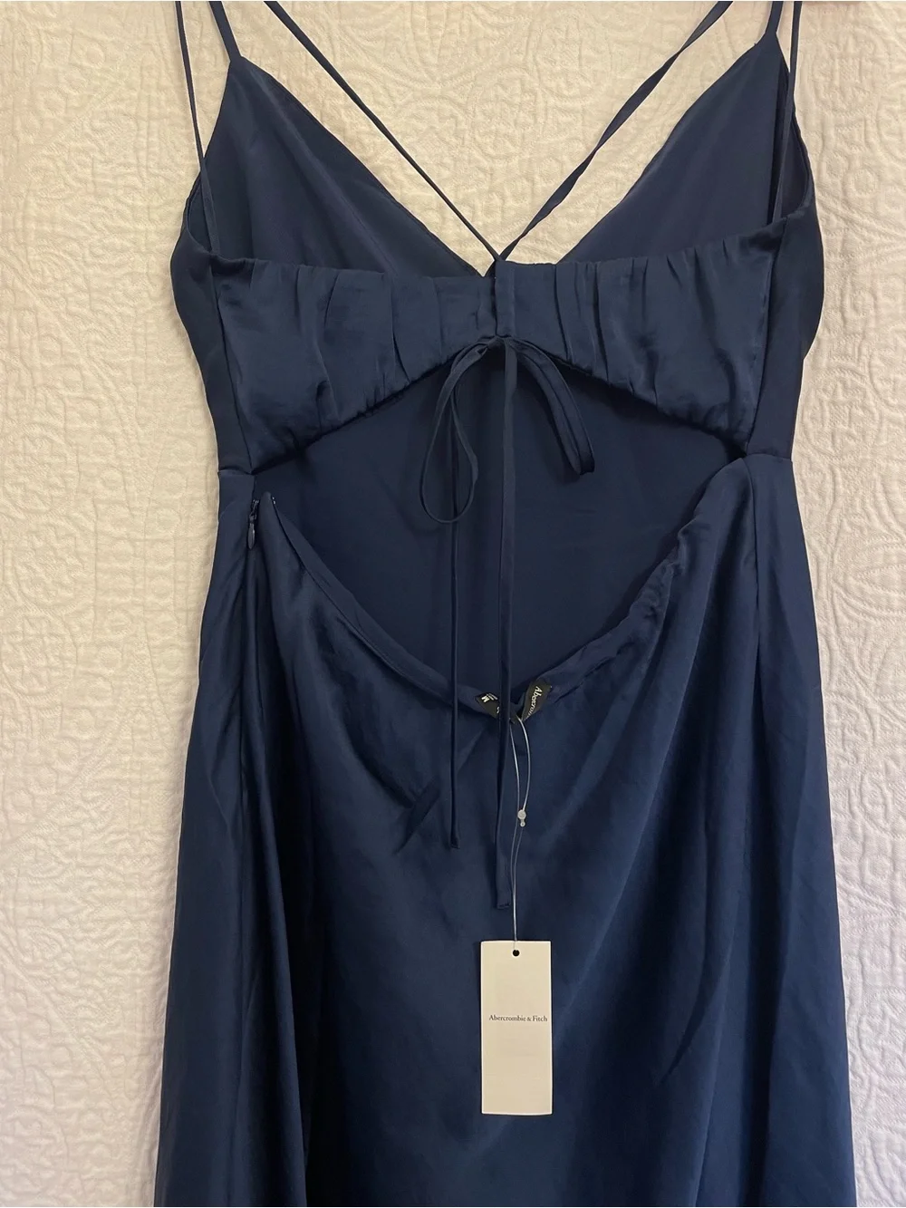 NWT A&F Julia Slip Tie-Back Maxi Dress in Midnight Blue